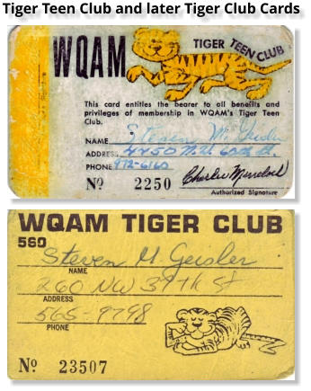Tiger Teen Club and later Tiger Club Cards